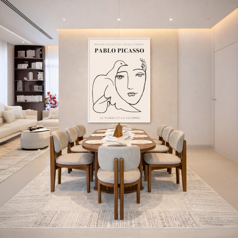 Quadro Canvas Pablo Picasso O Rosto e a Pomba