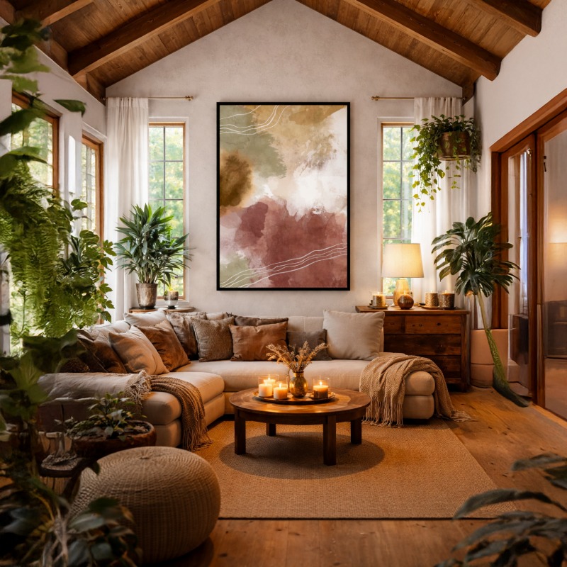 Quadro Canvas Pincelada Bege