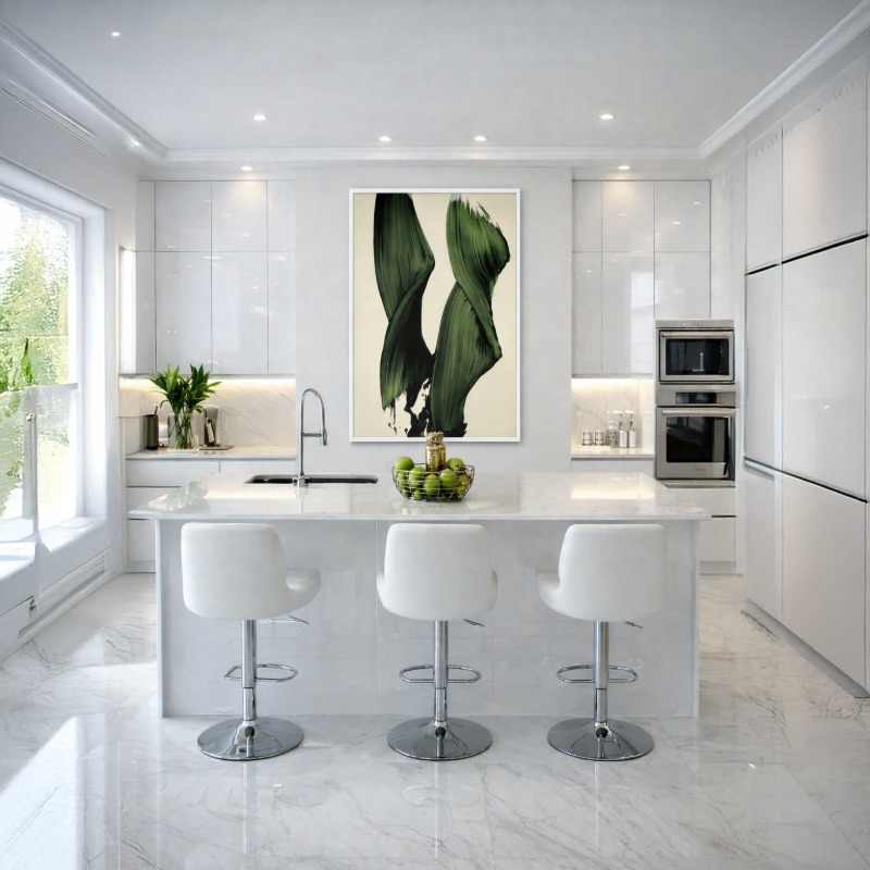 Quadro Canvas Pinceladas Tons Verdes