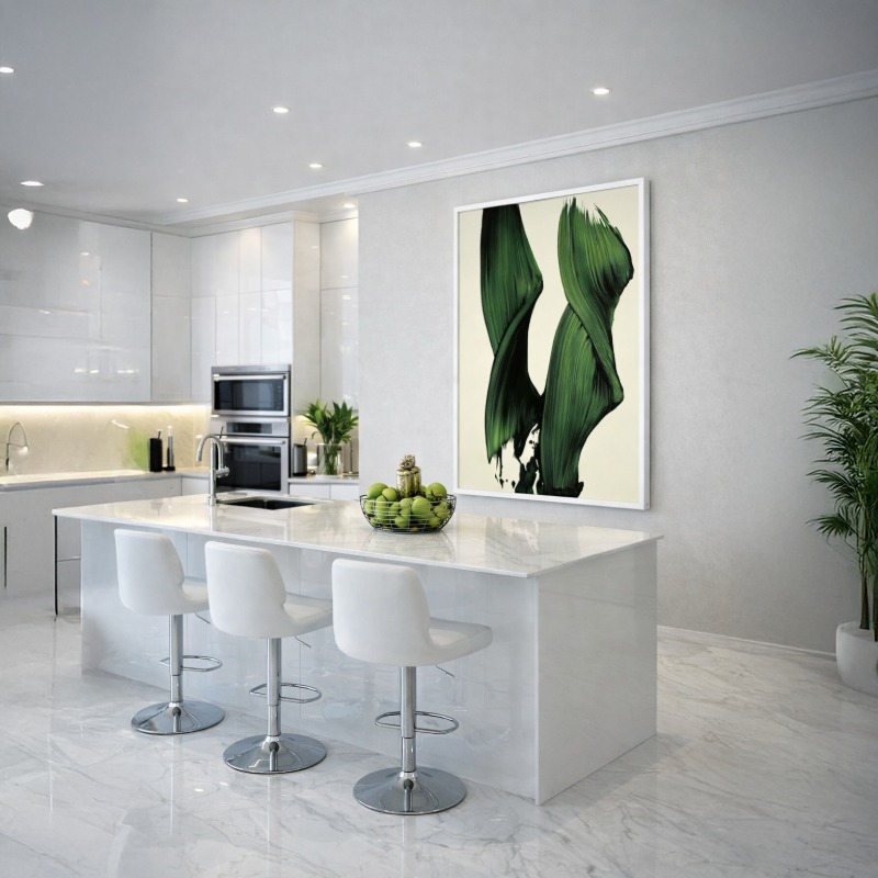 Quadro Canvas Pinceladas Tons Verdes