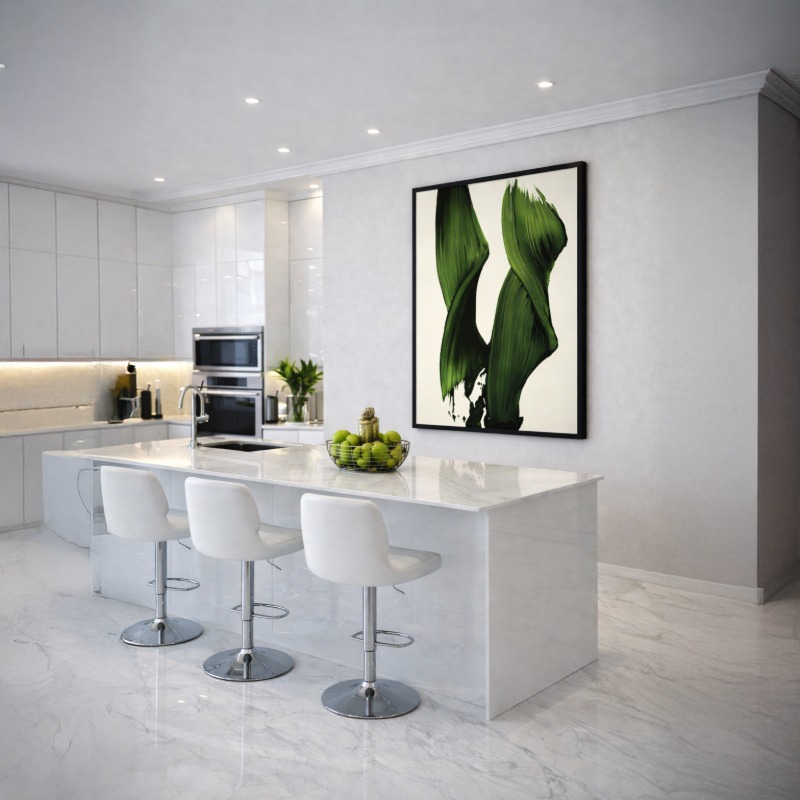 Quadro Canvas Pinceladas Tons Verdes