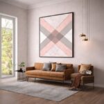 Quadro Canvas Rosa Cinza Mármore