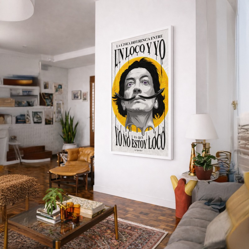 Quadro Canvas Salvador Dalí Retrato Vectorial