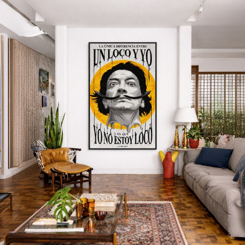 Quadro Canvas Salvador Dalí Retrato Vectorial