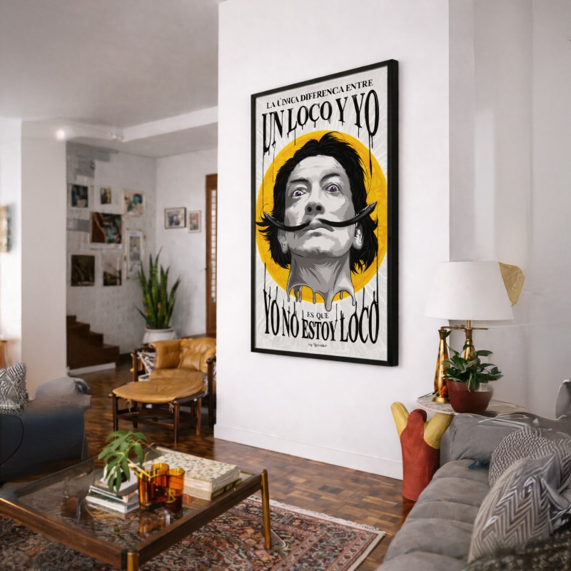 Quadro Canvas Salvador Dalí Retrato Vectorial