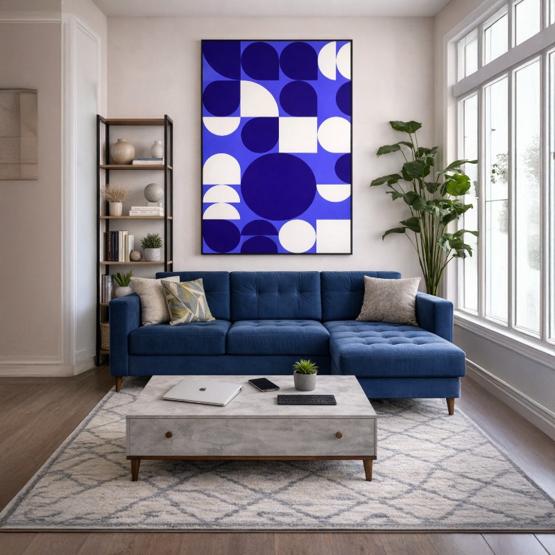 Quadro Canvas Têxtil de Bolinhas