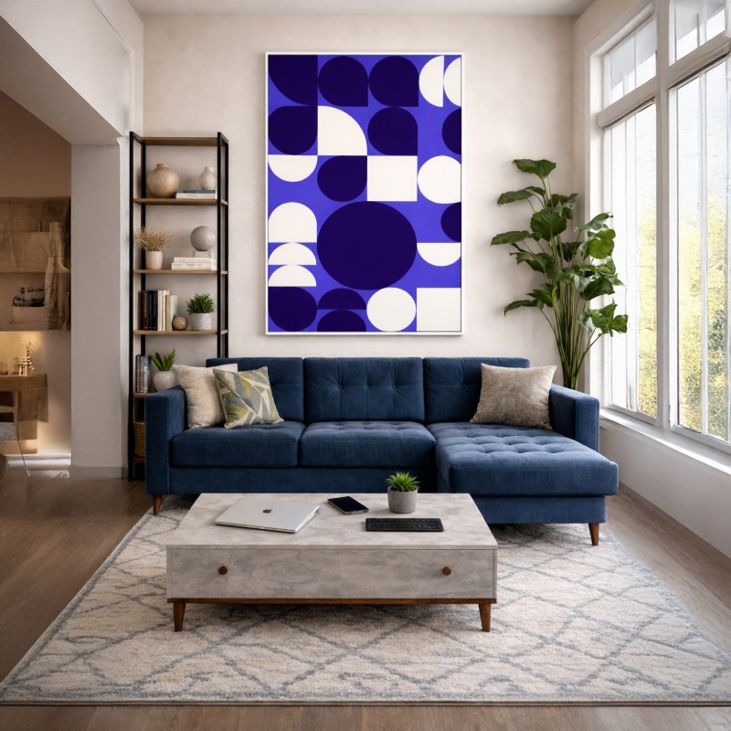 Quadro Canvas Têxtil de Bolinhas