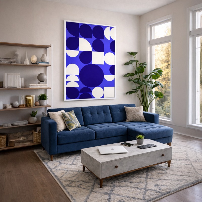 Quadro Canvas Têxtil de Bolinhas
