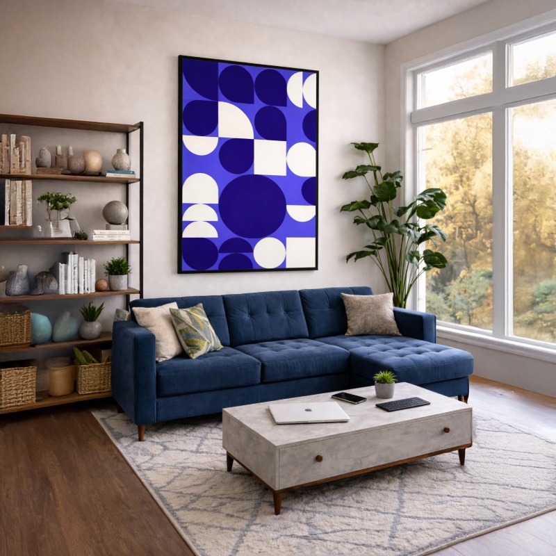 Quadro Canvas Têxtil de Bolinhas