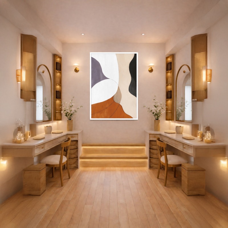 Quadro Canvas Traços Abstrato 6 Cores