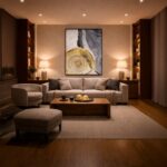 Quadro Canvas Tronco Círculos Dourados