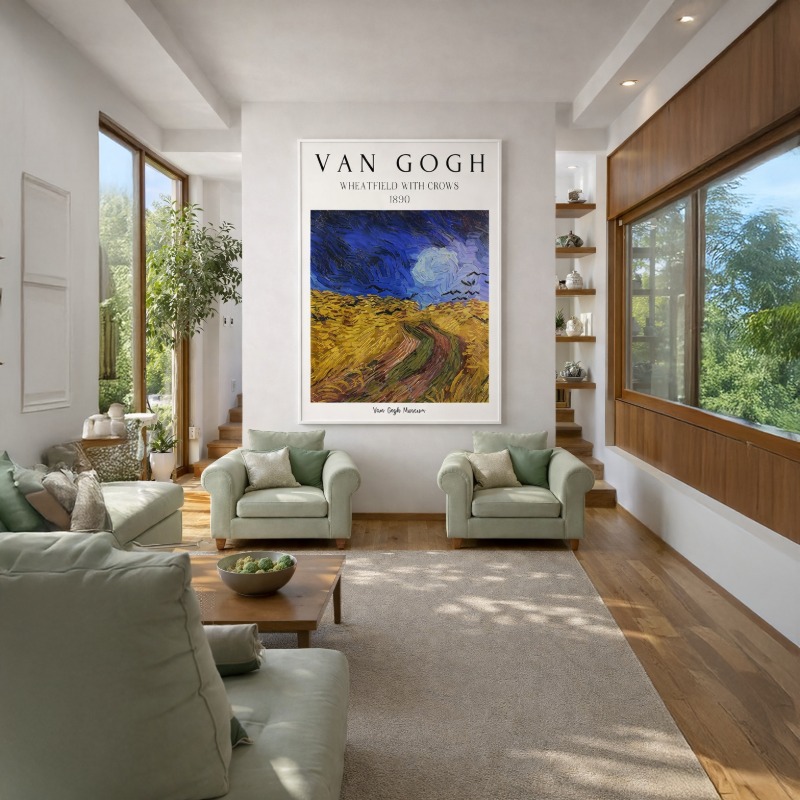 Quadro Canvas Vincent Van Gogh Campo Trigo Corvos
