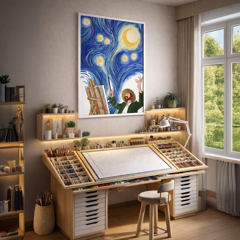 Quadro Canvas Vincent Van Gogh Pintura A Noite Estrelada