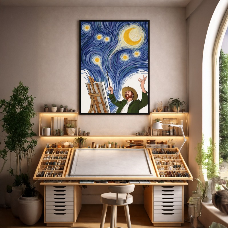 Quadro Canvas Vincent Van Gogh Pintura A Noite Estrelada