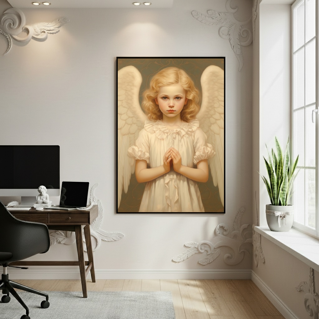 Quadro Decorativo Anjo Alado - 70x50cm