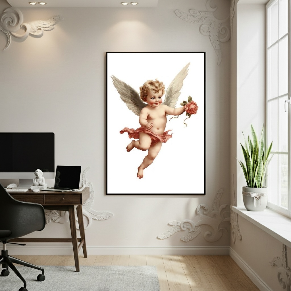Quadro Decorativo Anjo Do Amor - 70x50cm