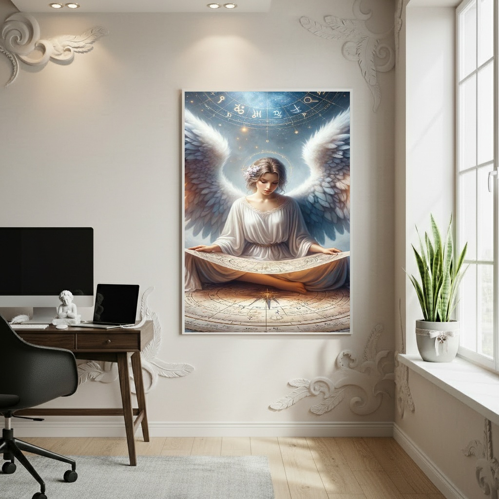 Quadro Decorativo Anjo Do Zodíaco - 70x50cm