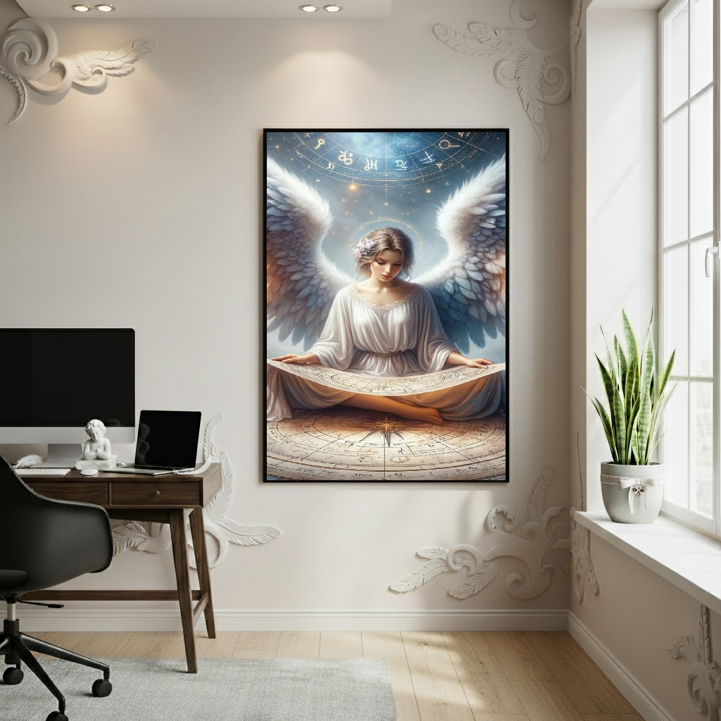 Quadro Decorativo Anjo Do Zodíaco - 70x50cm