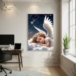 Quadro Decorativo Anjo Dormindo - 70x50cm