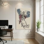 Quadro Decorativo Anjo São Miguel Abstrato - 70x50cm
