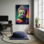 Quadro Decorativo Buda Em Cores - 70x50cm