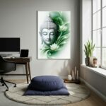 Quadro Decorativo Buda Em Verde - 70x50cm