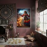 Quadro Decorativo Cigana Com Velas - 70x50cm