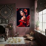 Quadro Decorativo Cigana De Vermelho - 70x50cm