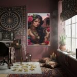Quadro Decorativo Cigana Rosa - 70x50 cm