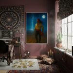 Quadro Decorativo Homem Cigano Ao Luar - 70x50 cm