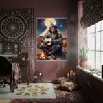 Quadro Decorativo Homem Cigano Com Violão - 70x50cm