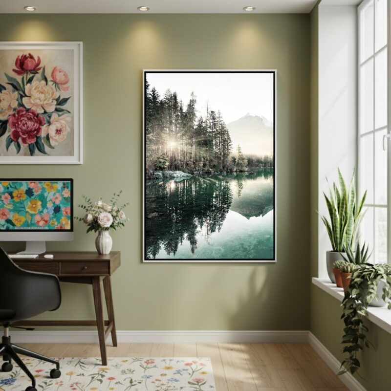 Quadro Decorativo Lago De Manhã - 70x50cm