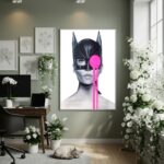 Quadro Decorativo Lágrima Neon Rosa - 70x50cm