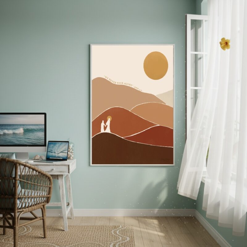 Quadro Decorativo Nunca Andamos Sozinhos - 70x50cm