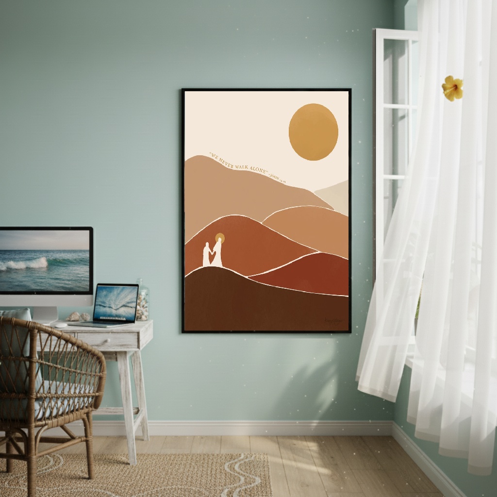 Quadro Decorativo Nunca Andamos Sozinhos - 70x50cm