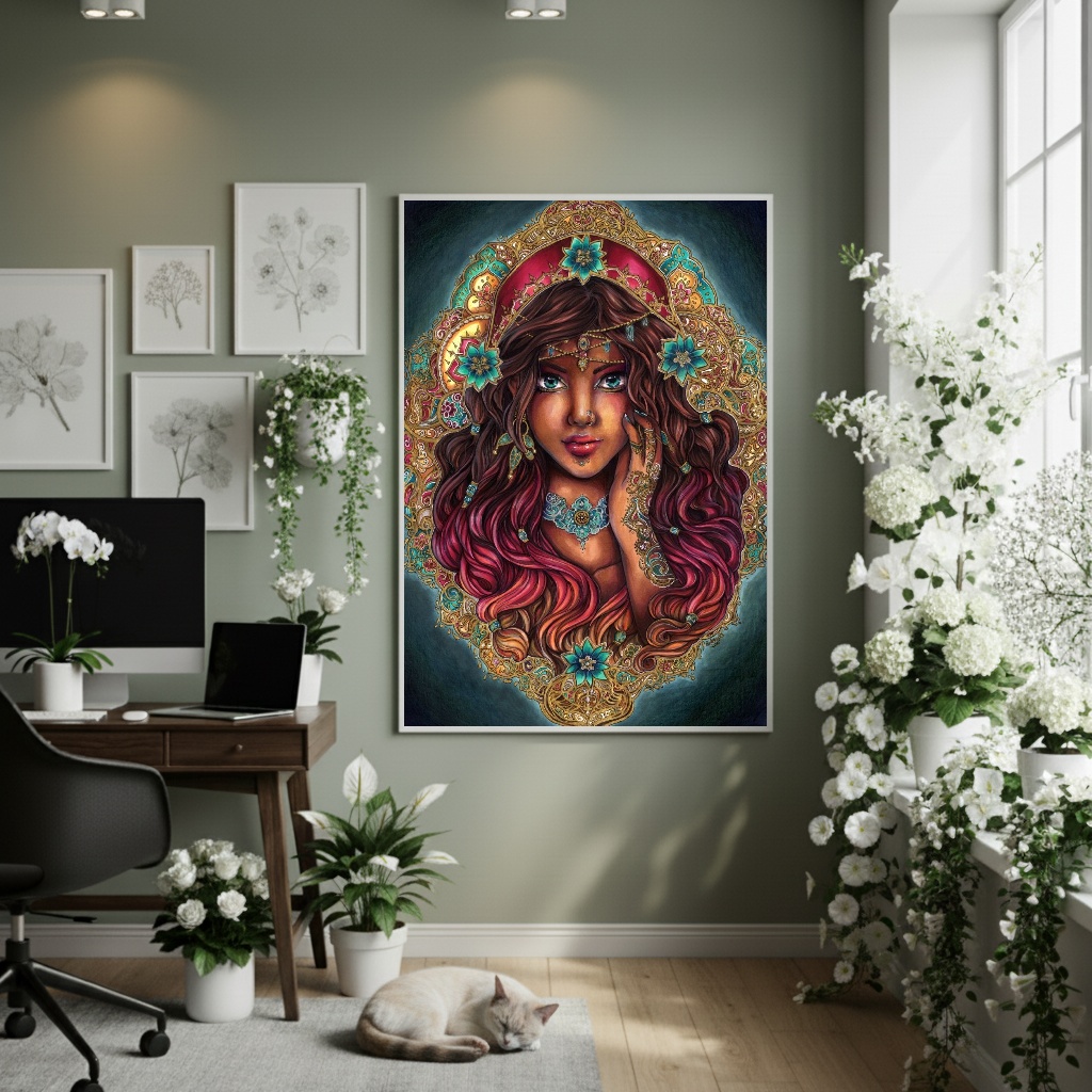 Quadro Decorativo Olhar Da Vidente - 70x50cm