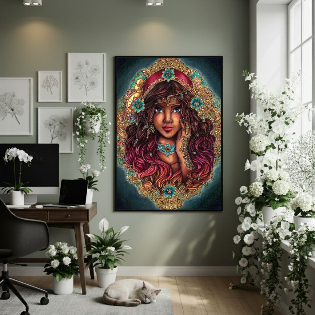Quadro Decorativo Olhar Da Vidente - 70x50cm