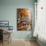Quadro Decorativo Outono Na Cidade - 70x50cm