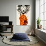 Quadro Decorativo Rezando Para Buda - 70x50 cm