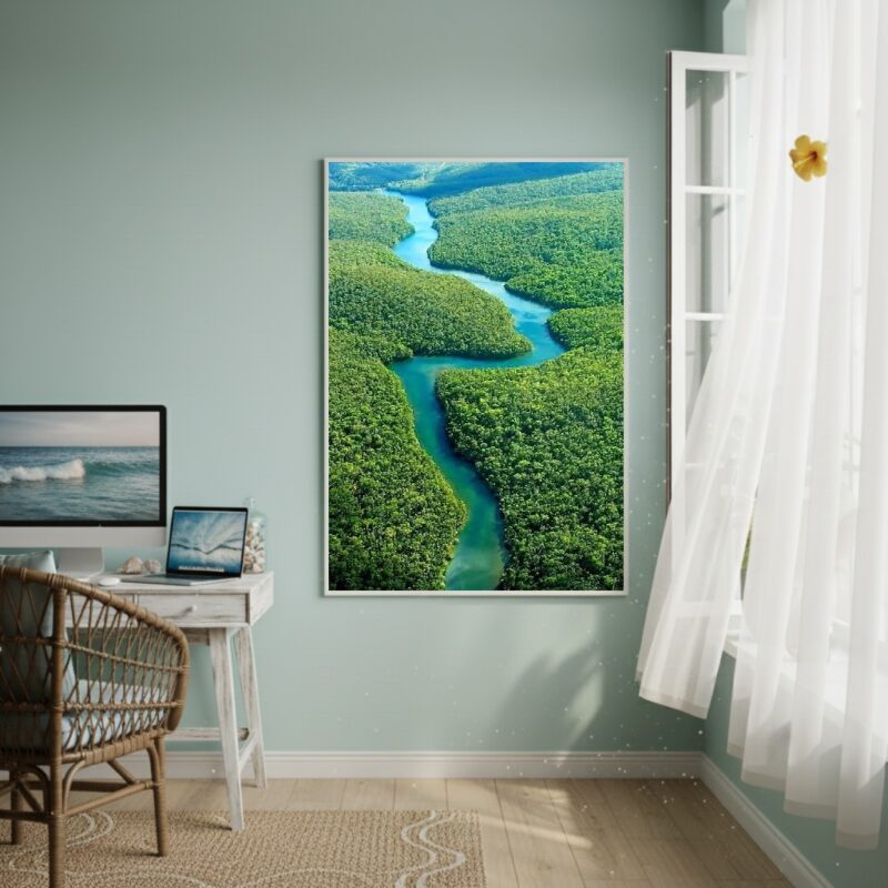 Quadro Decorativo Rio Que Corta - 70x50cm