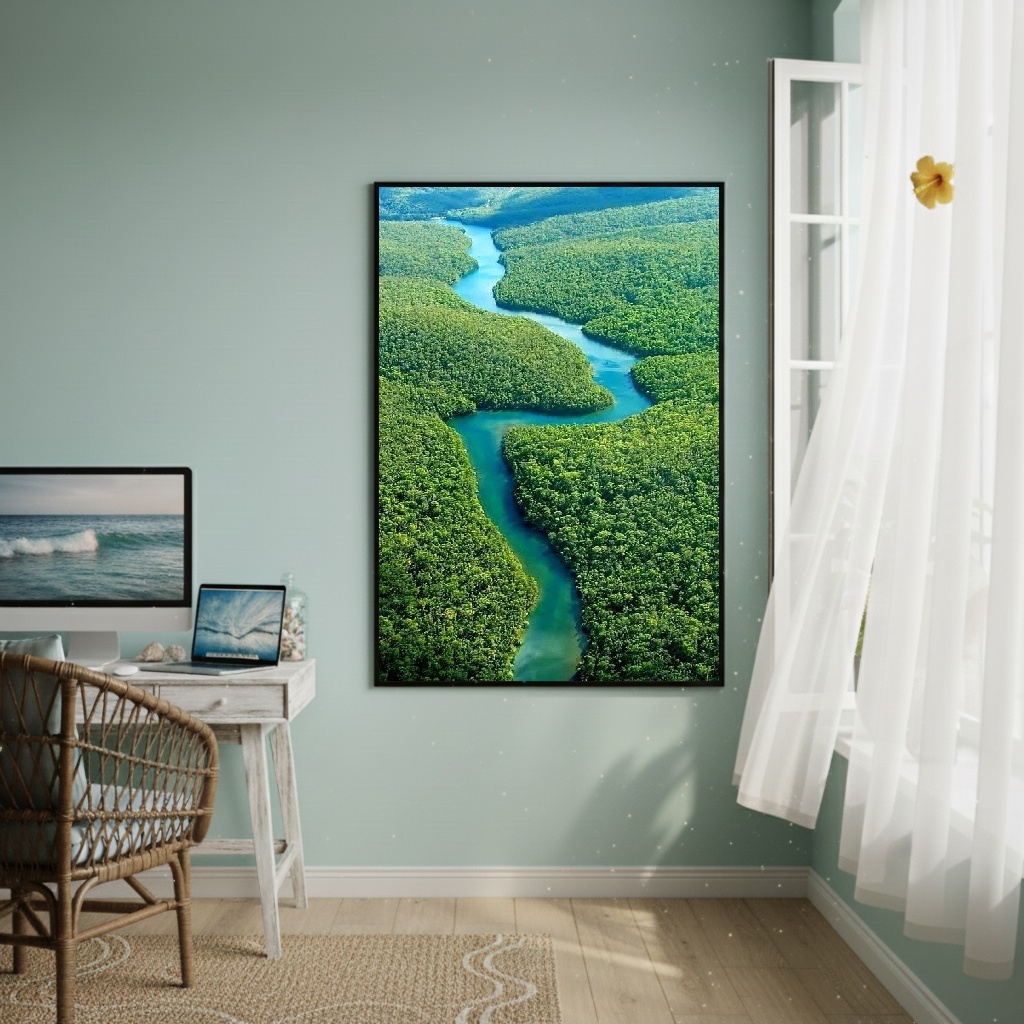 Quadro Decorativo Rio Que Corta - 70x50cm