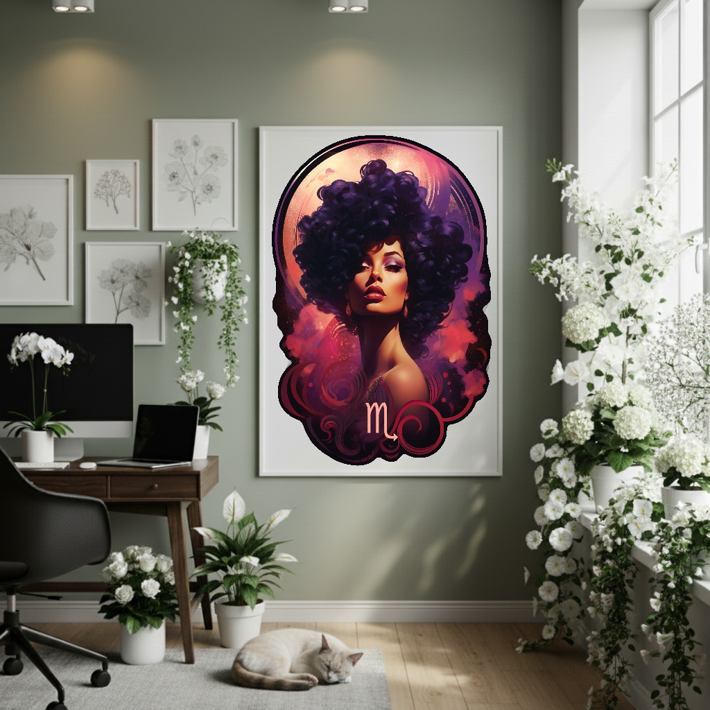 Quadro Decorativo Signo De Escorpião - 70x50cm