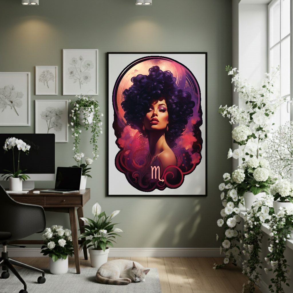 Quadro Decorativo Signo De Escorpião - 70x50cm