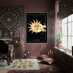 Quadro Decorativo Tarot Sol E Lua - 70x50cm