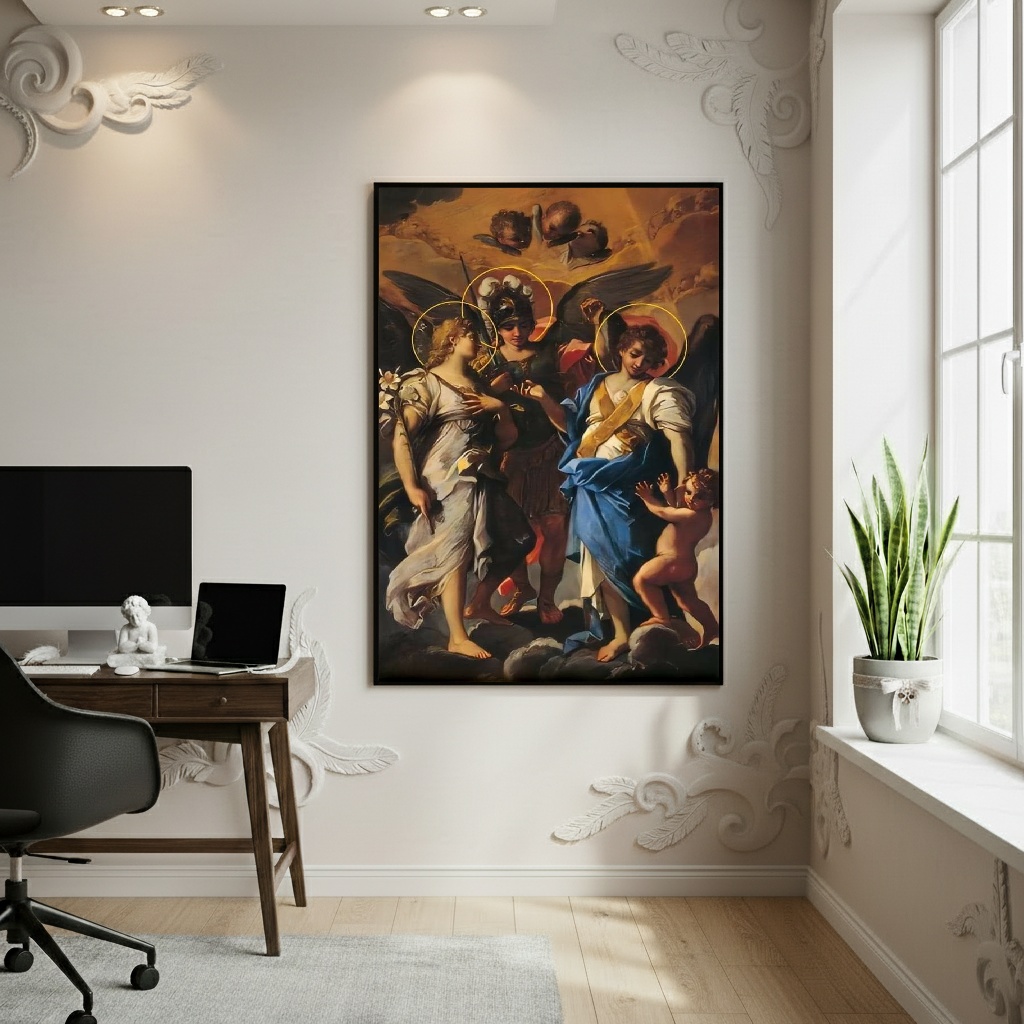 Quadro Decorativo Três Arcanjos - 70x50 cm
