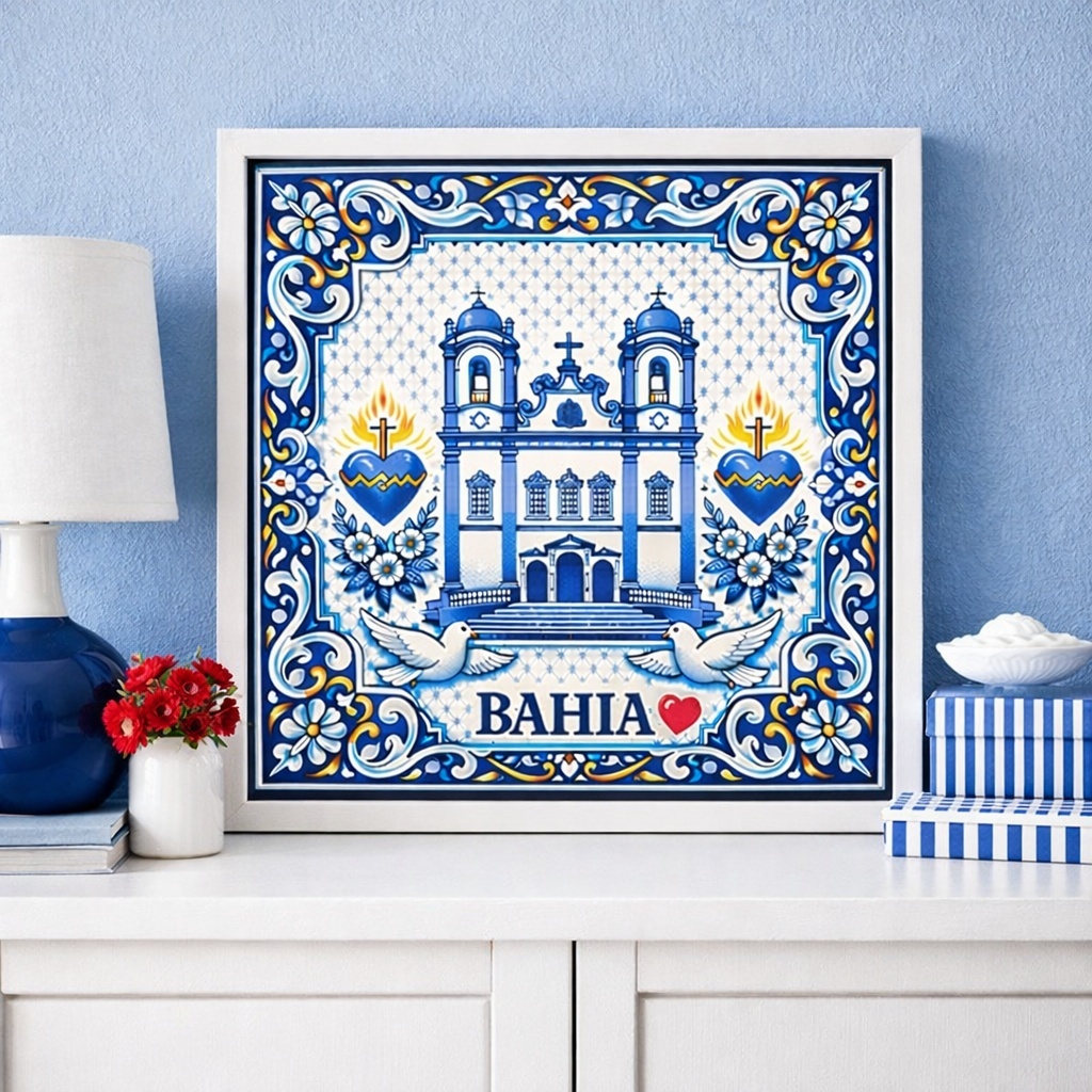 Quadro Bahia Igreja Bonfim - 33x33 Cm