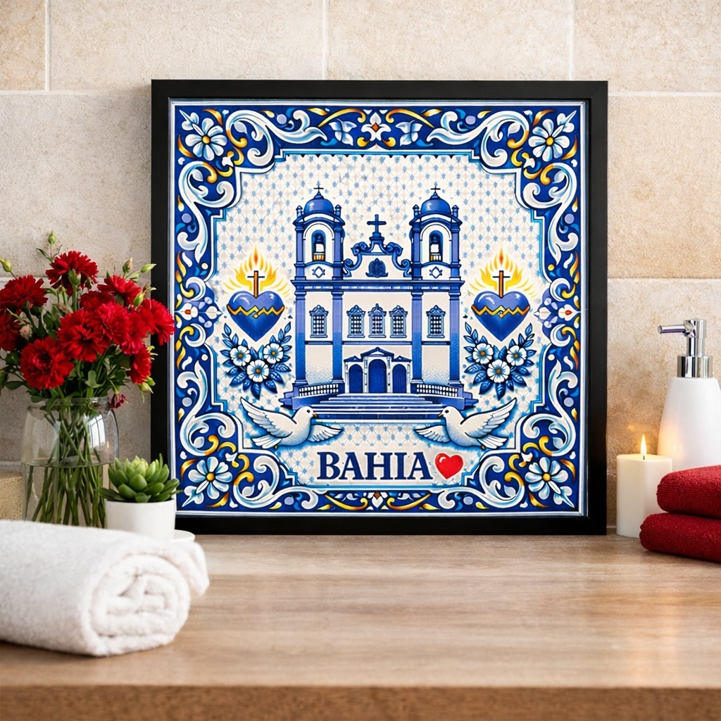 Quadro Bahia Igreja Bonfim - 33x33 Cm