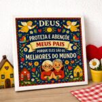 Quadro Benção Para Meus Pais - 33x33 Cm