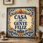 Quadro Casa de Gente Feliz - 33x33 Cm