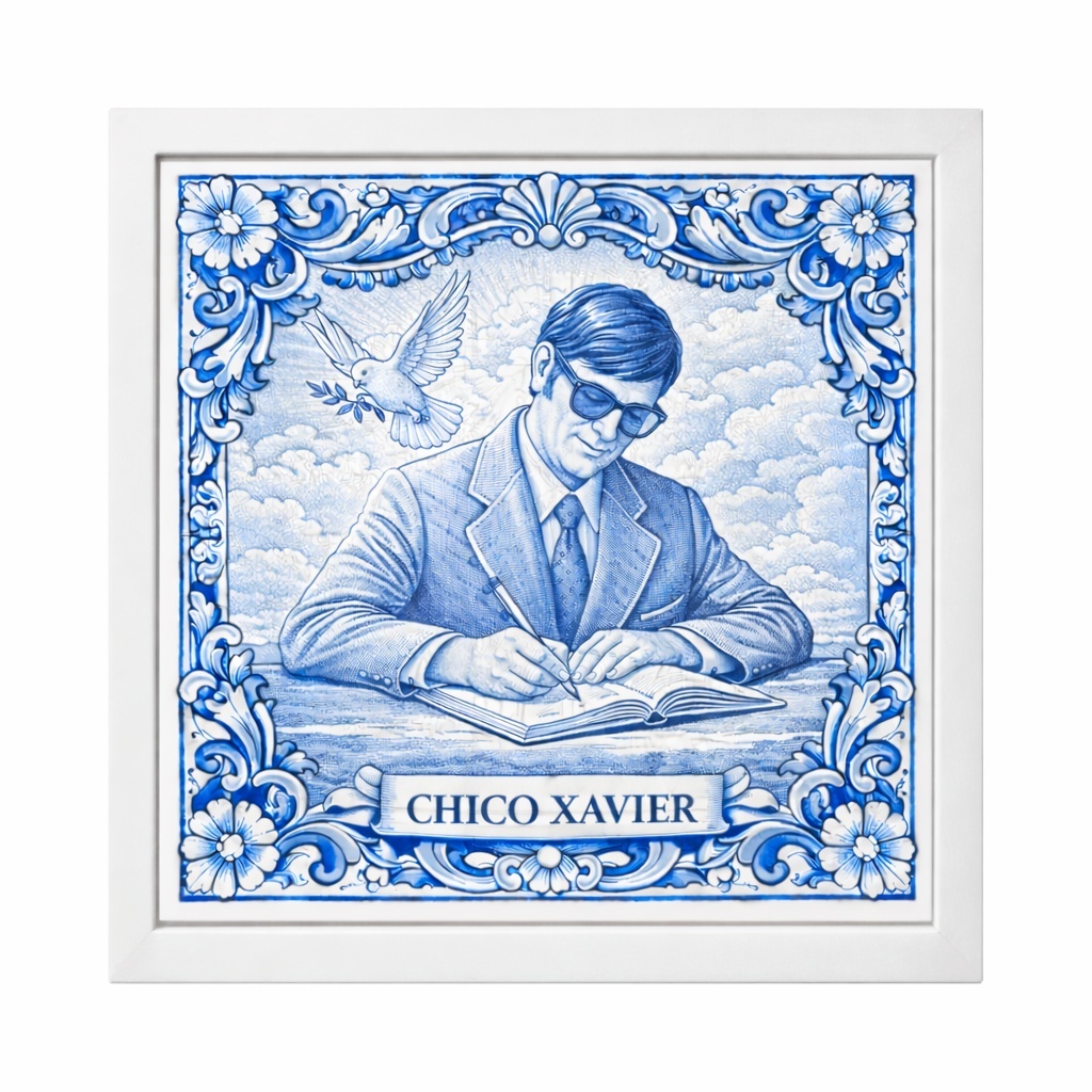 Quadro Chico Xavier - 33x33 Cm
